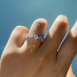 Eternity Heart Cut Wedding Band in Sterling Silver