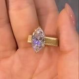 Wide Band Marquise Cut Elegant Engagement Ring
